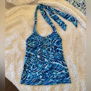 Outback Red Blue Patterned Women's Halter Top